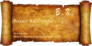 Buzai Károly névjegykártya